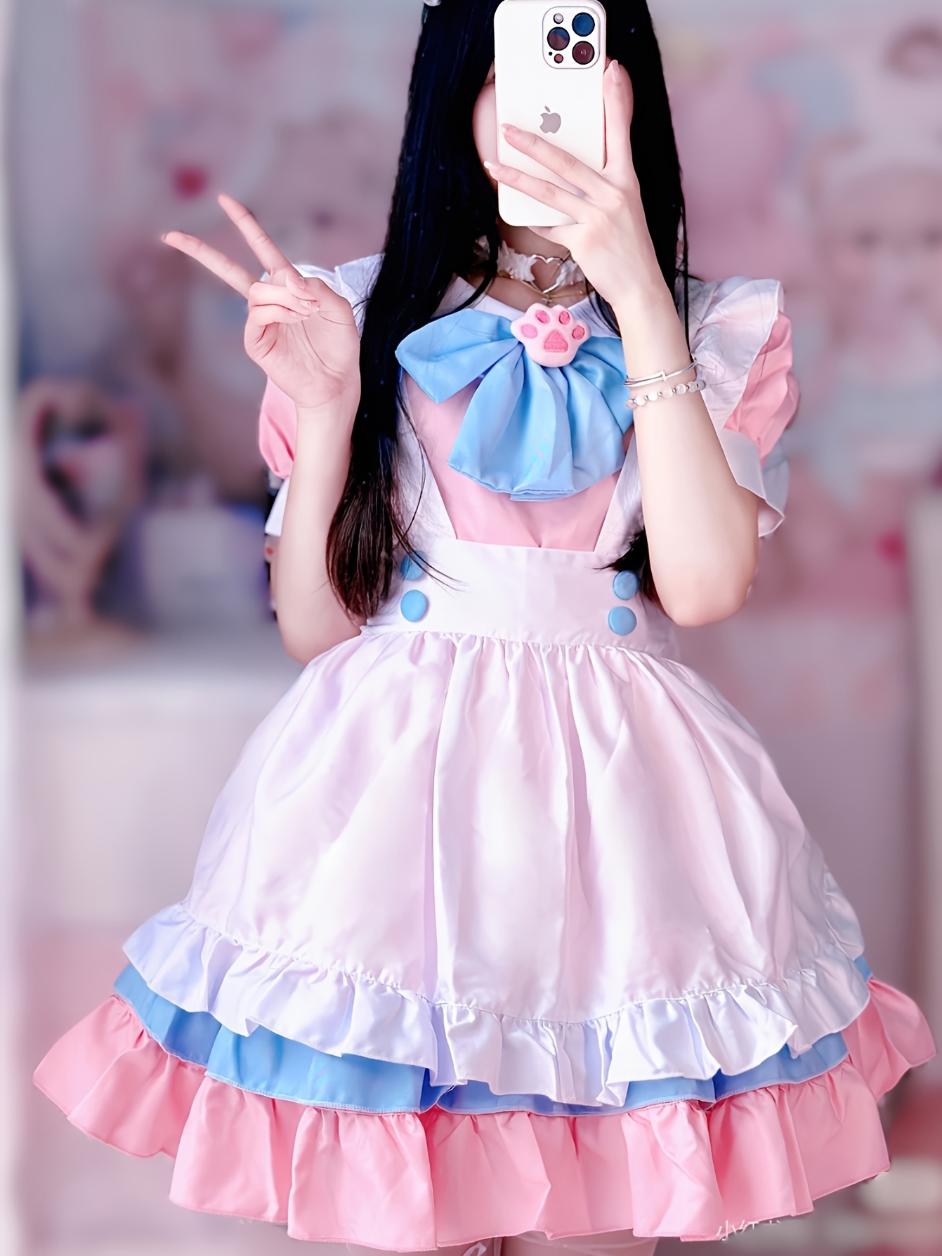 blue cosplay dress Princess Cinderella Silver Blue Brocade Cosplay Costume With Boning / Concealed Zipper main image 0