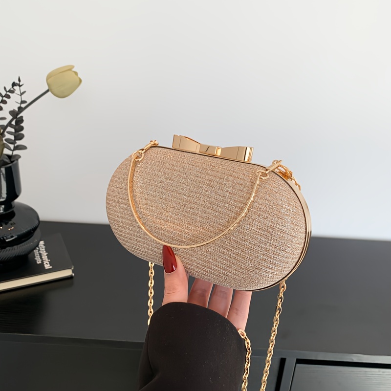 

Women's Elegant Evening Clutch Bag, Fashion Retro Chic Casual Crossbody With Chain Strap Shoulder Handbag
