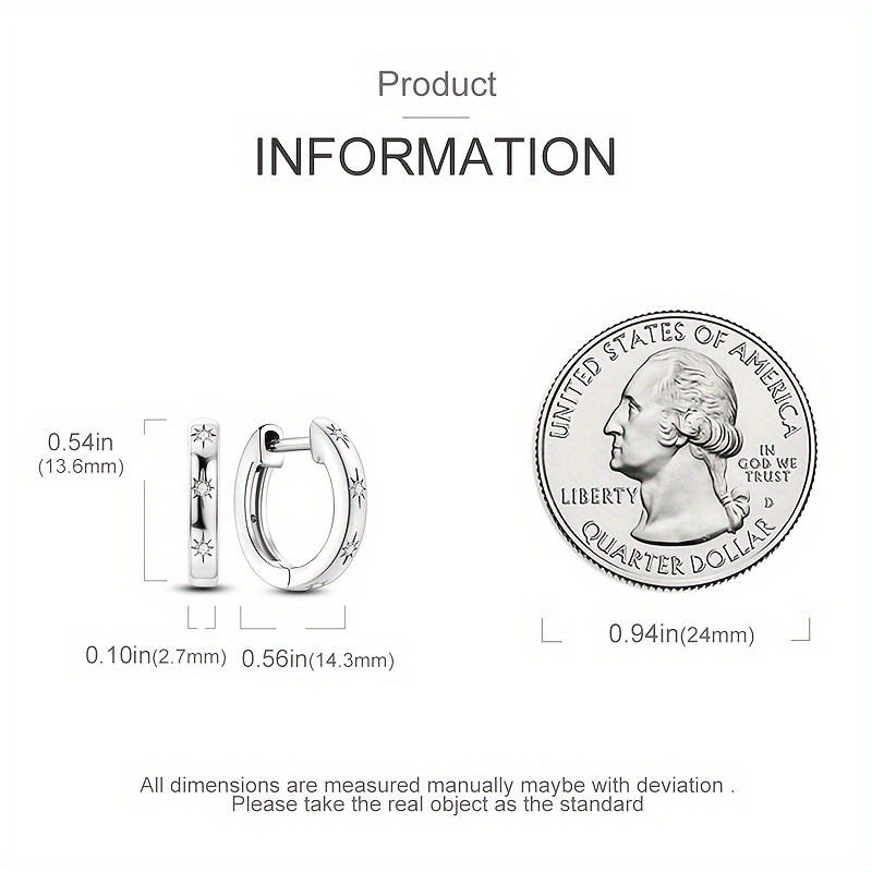 Women's 925 Starlight Earrings, Modern Elegance