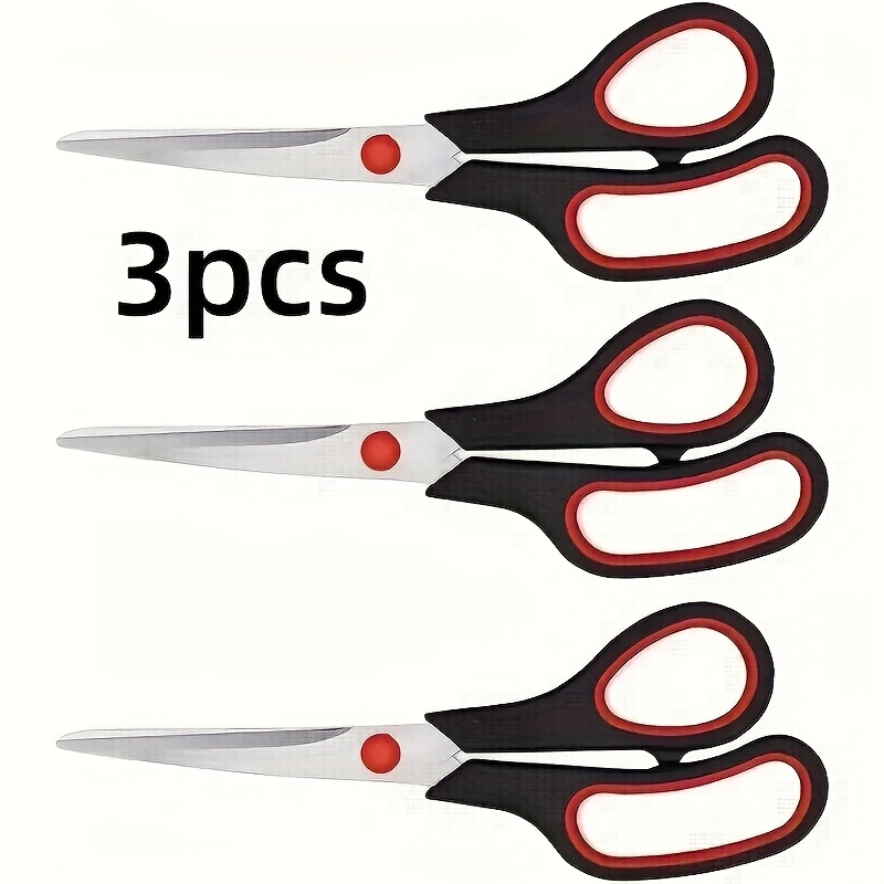 TEMU 3 6.7 Inch Stationery Scissors Office Scissors, Stainless Steel Sharp Household High-quality Paper Office Rubber Handle