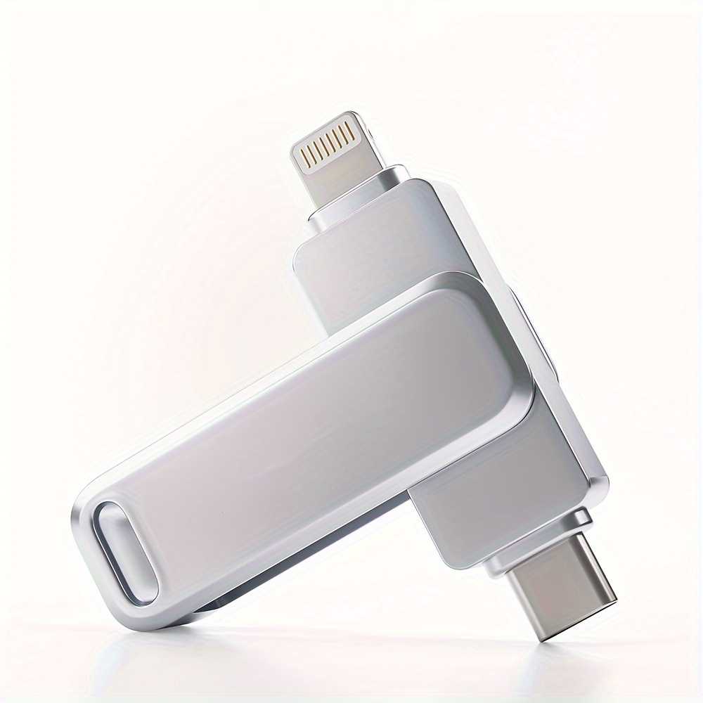 Clé USB 4-en-1 512 Go USB 3.0 - Ports IPhone, USB-C, Micro USB, USB-A - Compatible Smartphones, PC, Tablette, Chiffrement Inclus