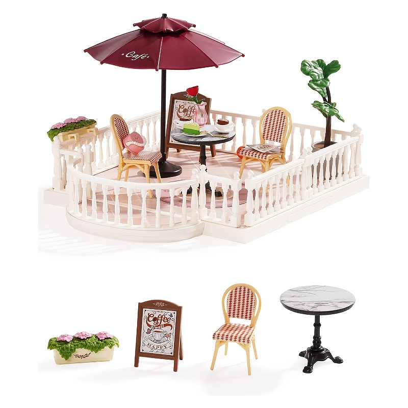 Image of Rolife Super Creator Accessories Terrace, Tiny House Building Blocks, Diy Plastic House Model Building Kits, Diy Crafts/hobbies For And Teens 14+ ( Terrace & Chic )