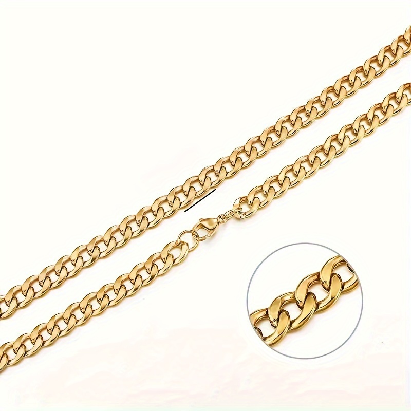 TEMU 1pc Men's Cuban Chain Necklace, Minimalist Versatile Jewelry Gift For