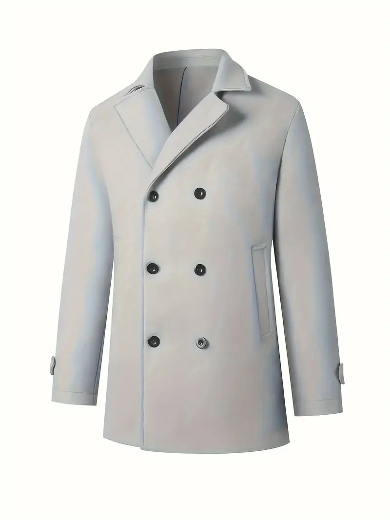 Trench Long Homme Ceinture Double Boutonnage - Manteau Slim Fit Automne Hiver - Veste Ample Duster