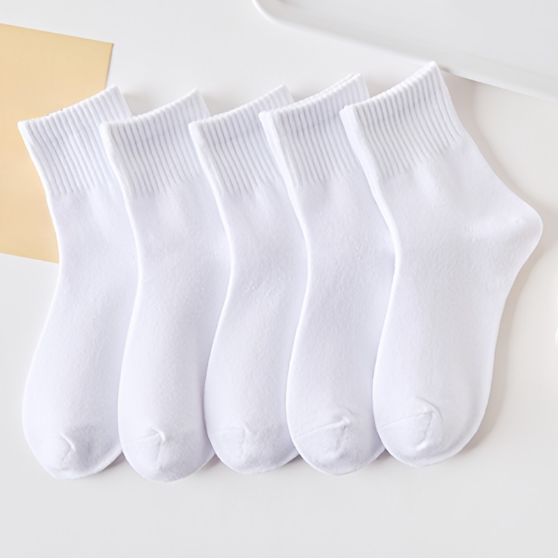 

5 Pairs Of Men' Color Mid-calf Socks, Comfy, Breathable And Sweat-absorbing Socks For All Season, Creative