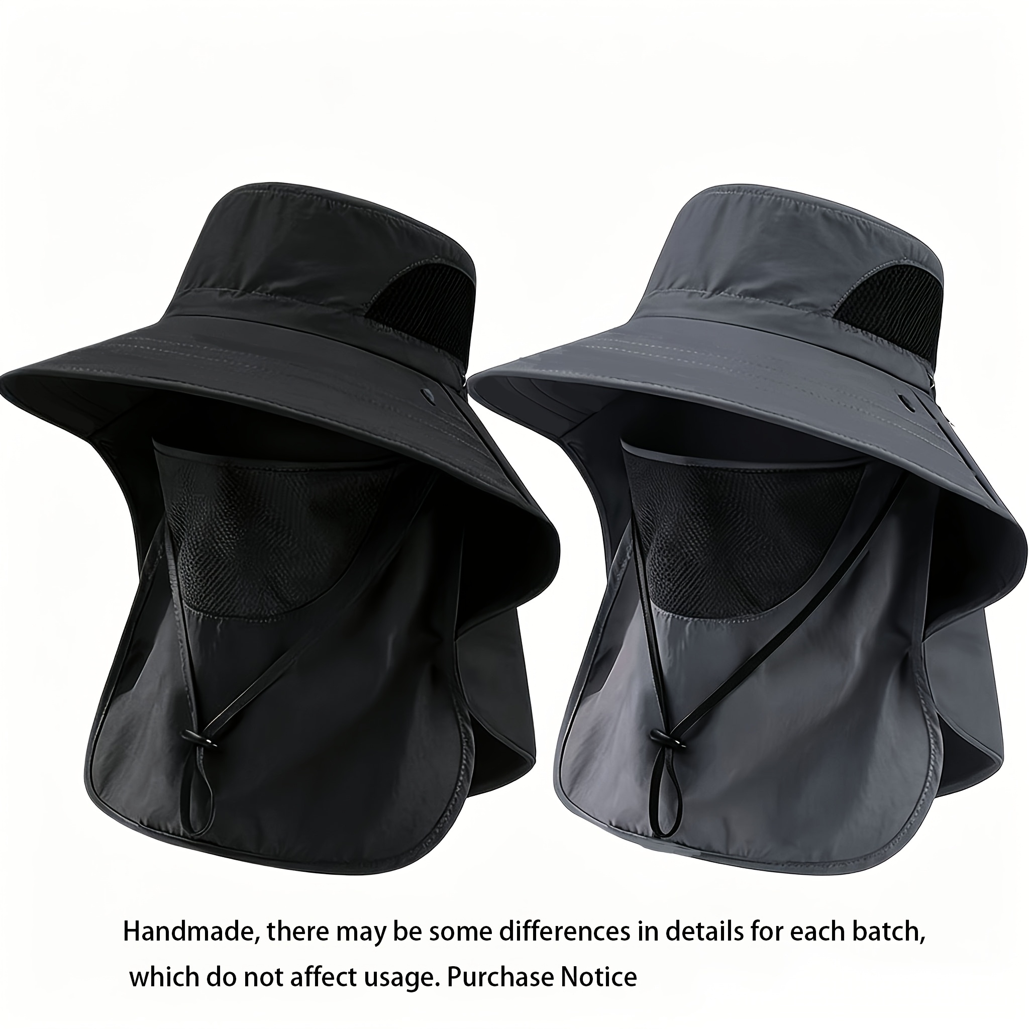 TEMU 2 Gorras de Exterior con Máscara Facial Removible, Gorro de Pesca Unisex de , Transpirable y , Adecuado para Senderismo, Jardinería, Viajes, Sin