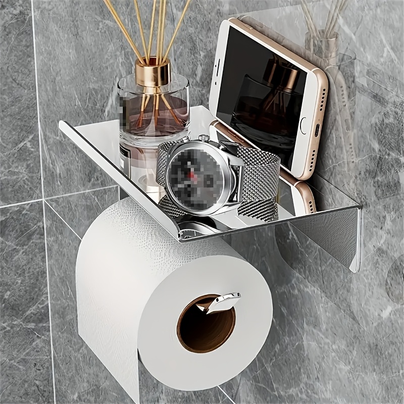 

Sturdy Stainless Steel Toilet Paper Holder - Wall-mounted, Punch-installation, Bathroom Roll Dispenser For Home & Hotel