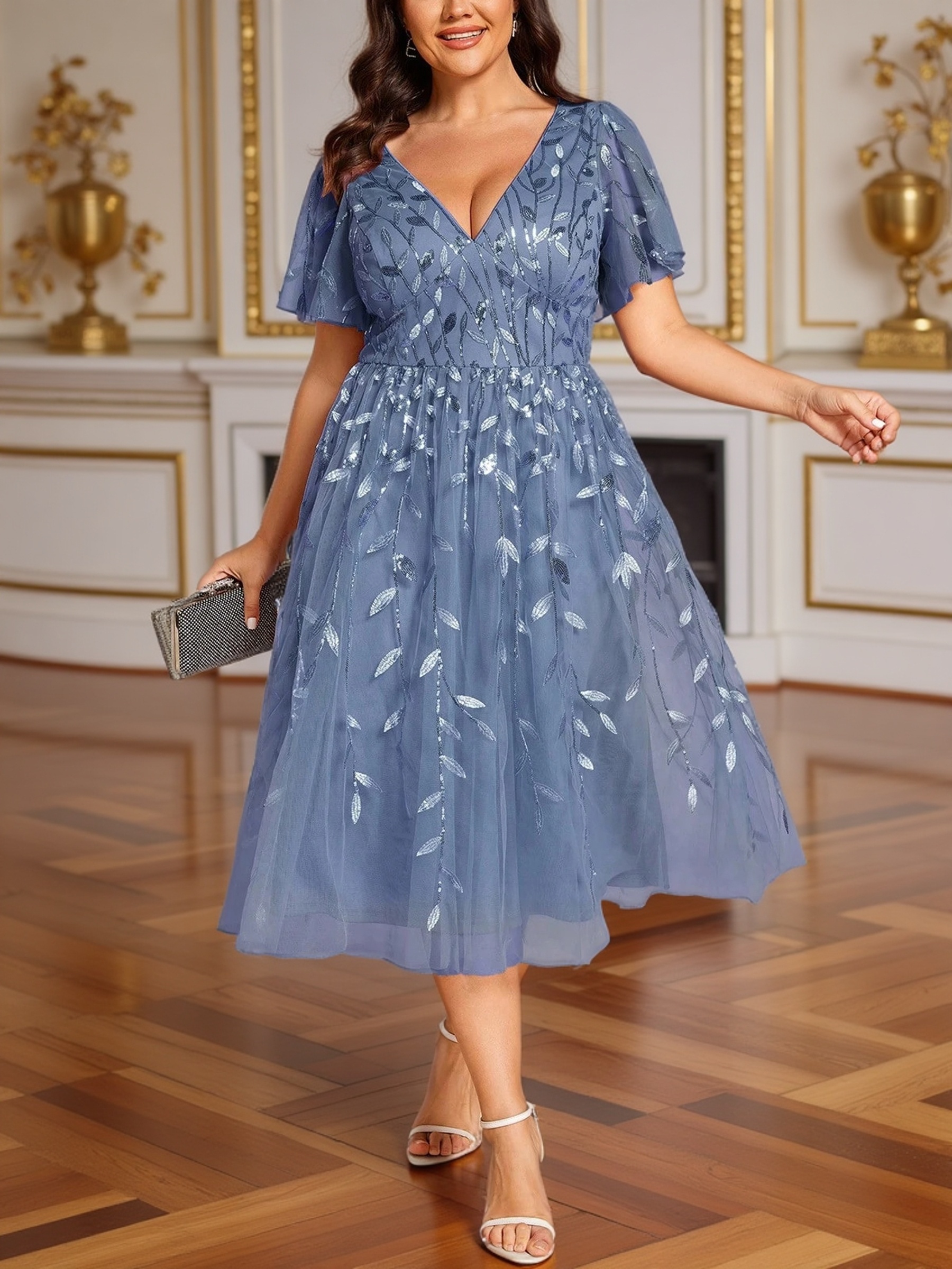 plus size womens emerald green formal gown plus size elegant - Temu