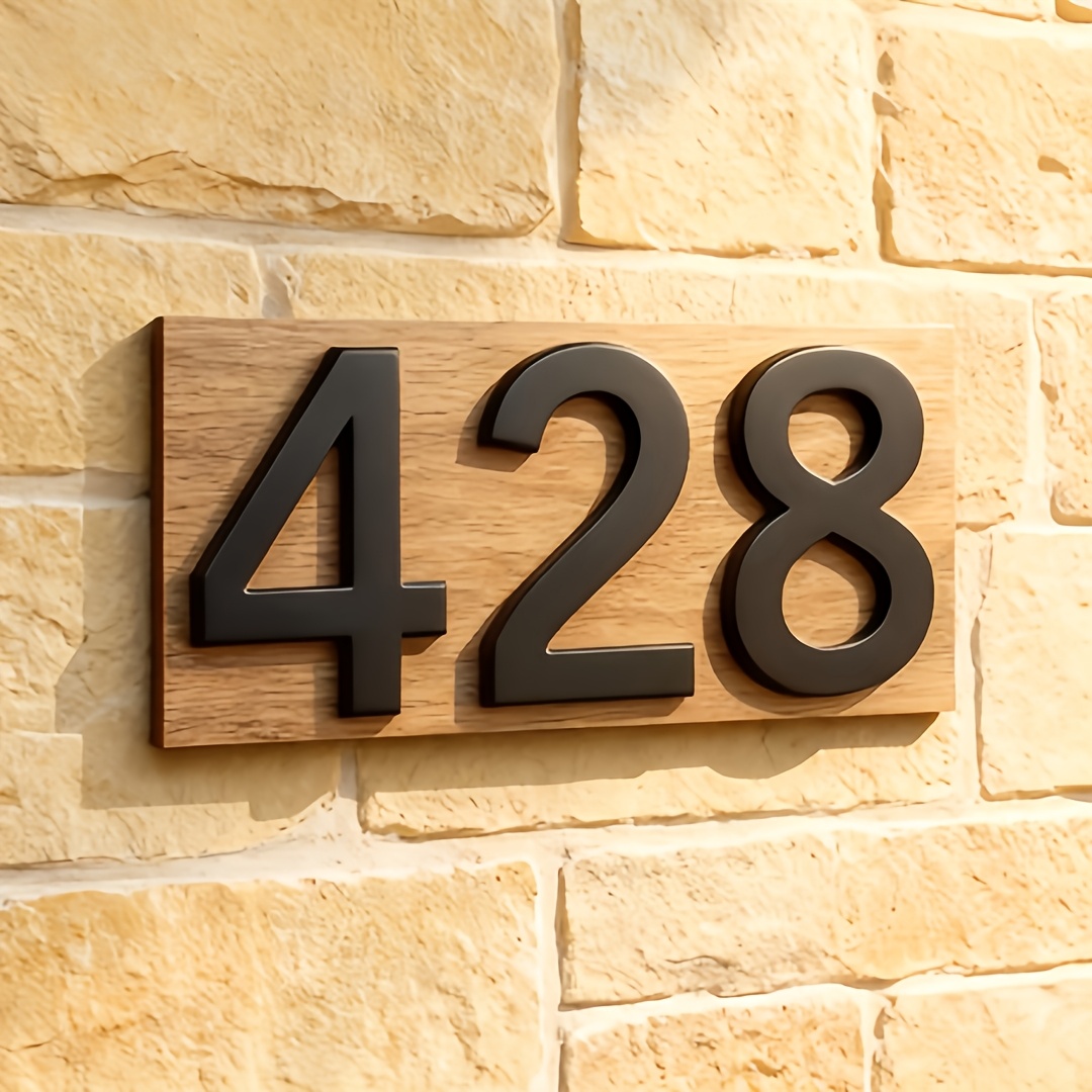 TEMU [2d Flat] [custom] Large Wooden Decorative Door Sign, Laser Cut And Printed Wooden Decorative Address Plate, House Number Plate, Personalized