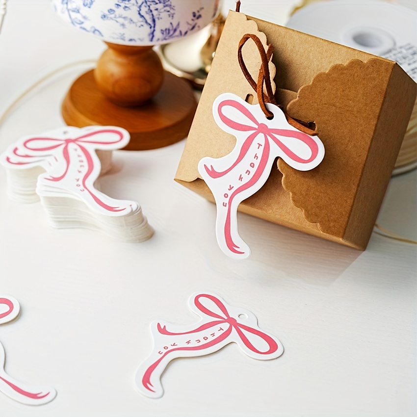 

50 Pcs Shaped "thank You" Paper Hang Tags For Gift Wrapping And Cake Decoration – Elegant Diy Accessory For Personalized Packaging