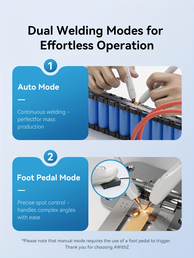 AWithZ Portable Spot Welding Machine Professional Heavy-Duty 9000W Dual Pulse Welder with 999-Precision Adjustment & Digital Display, for Nickel/Nickel Plating/Steel/Iron/Copper Welding - /Workshop Use