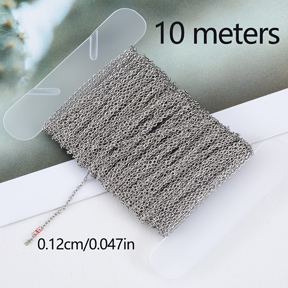 Image of 10 Meters Stainless Steel Chain 0.12/0.15/0.2/0.25cm Wide Round O Chain Basic Chain For Bracelet Necklace Jewelry Decoration Additions Material Supplies