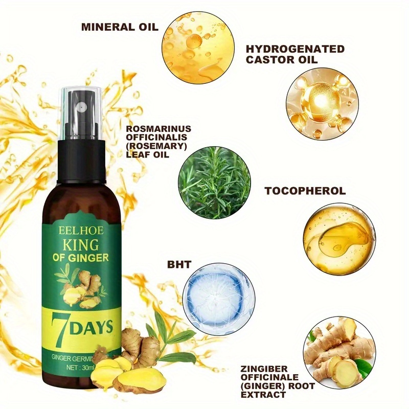 6pcs Ginger Essential Oil & Biotin Hair Care Essence Set