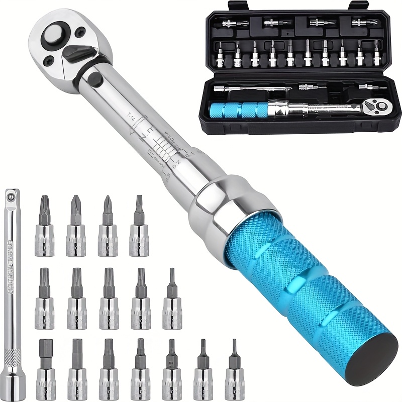 

Professional Bike Repair Tool Kit - Adjustable Torque Wrench 1/4" 2-24nm, Ideal For Mountain & Road Bikes, Motorcycle Maintenance