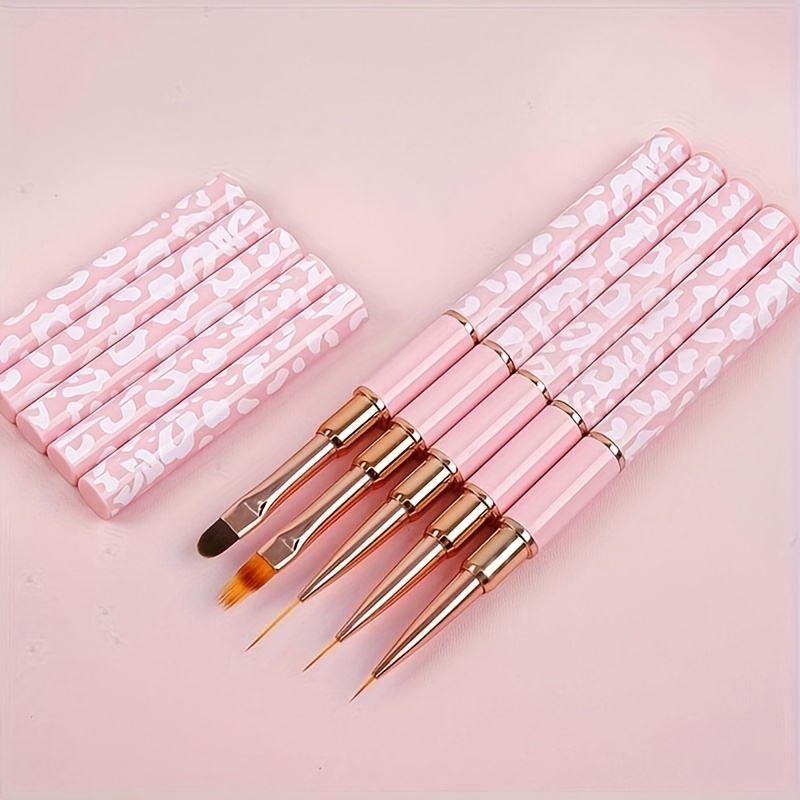 5pcs Professional Nail Art Brush Set with Dual-Ended Handles