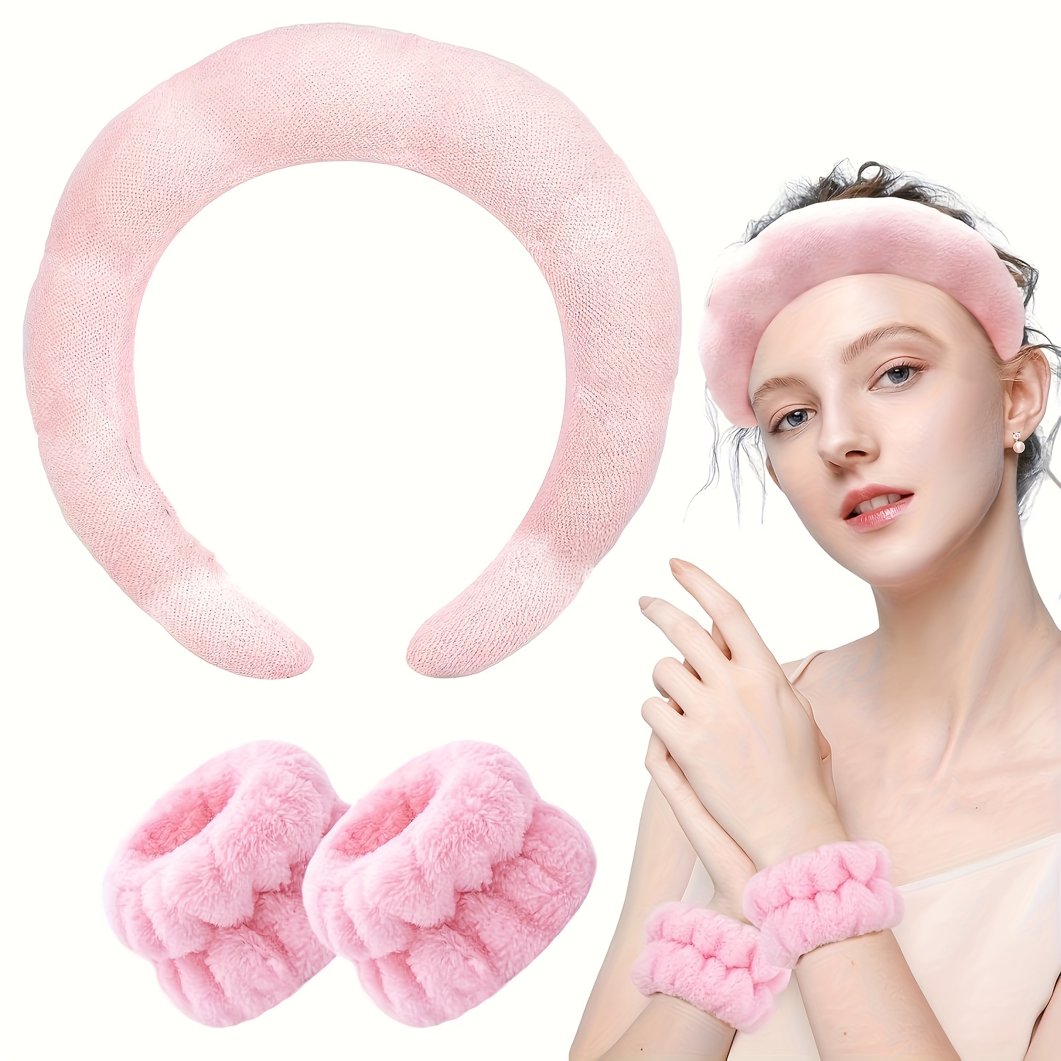 

Spa Headband Twist Sponge Head Hoop Solid Puffy Hair Hoop For Face Wash Skincare Hair Accessories For Women Female