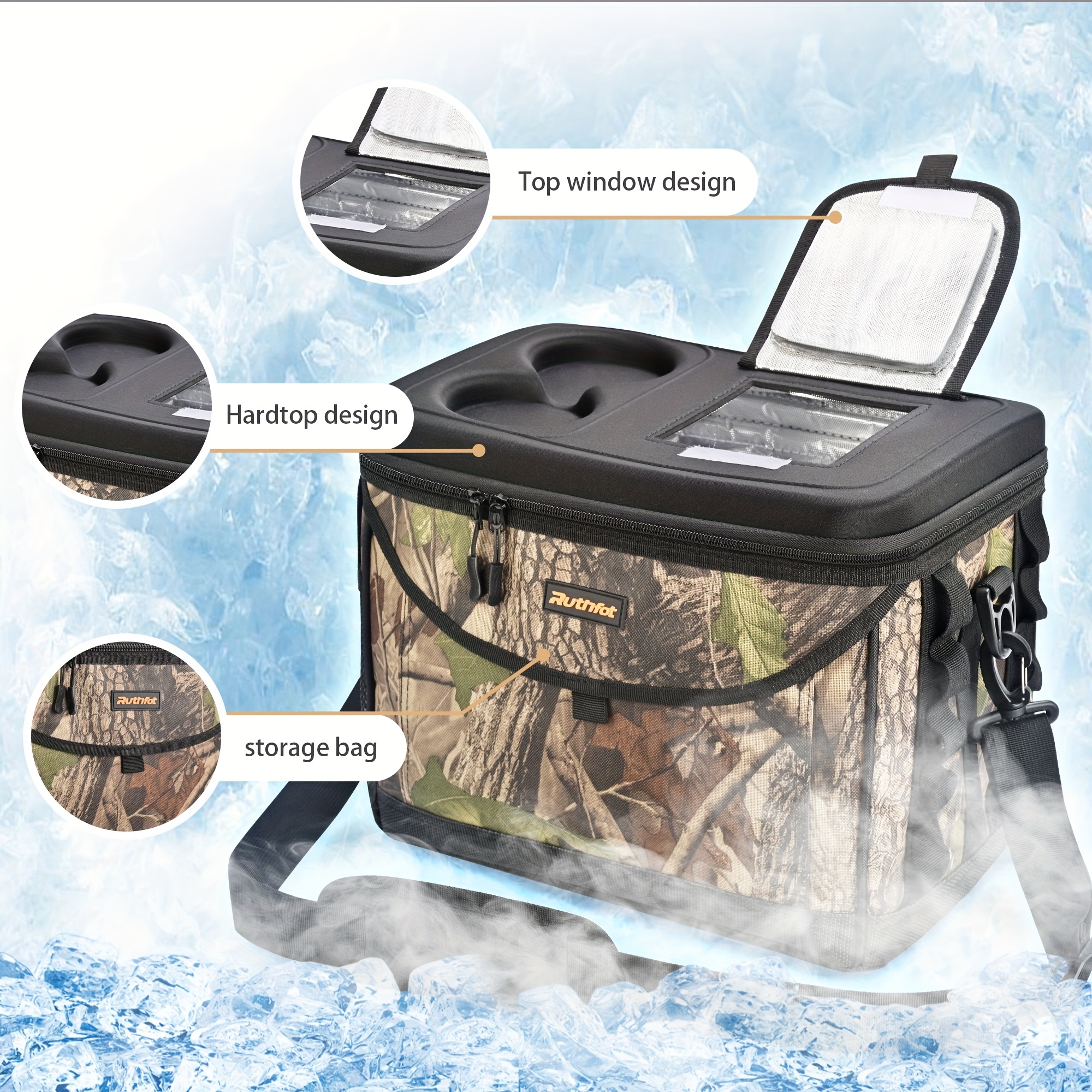 Equipped With Cup Holder Insulation Bag, Hardtop Single Shoulder Camping Bag, Suitable For Both Male And Female Hiking Bags, Effectively Providing Long-lasting Insulation And Ensuring The Freshness Of Various Foods