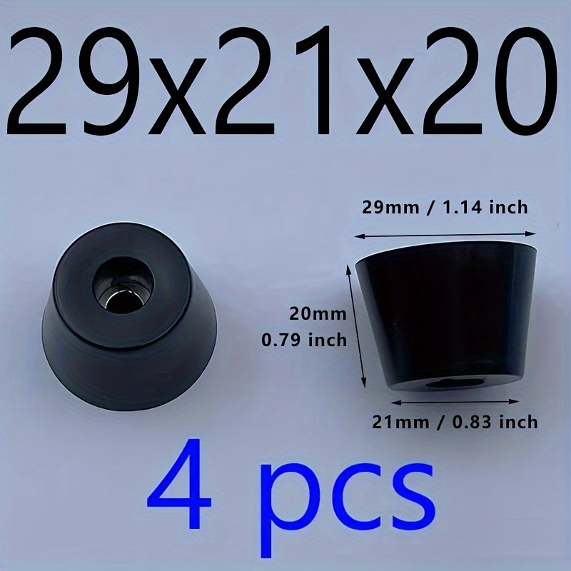 4/8pcs High-quality Black Cone Rubber Furniture Pads, Non-slip Shock-absorbing Height-increasing Foot Pads, 11mm-30mm For Tables, Chairs, Shelves, Boxes, And Appliances; To Deformation