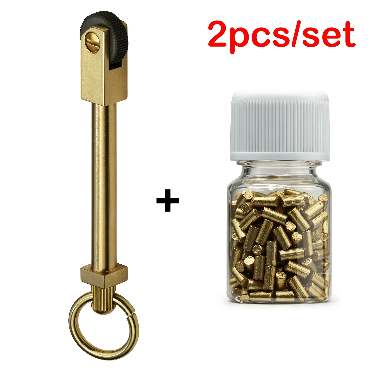 TEMU 2pcs/ Set Retro Mini Pure Copper Lighters And 200 Flint, Metal Grinding Wheel Lighter, Fire Starter Lighter Survival Outdoor Tool Kit, Without