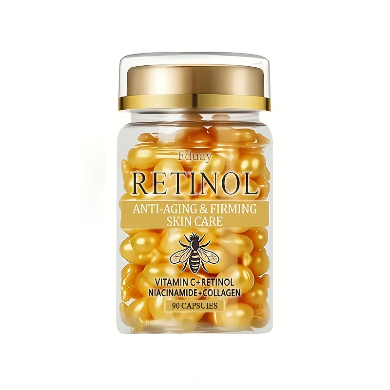 Retinol Firming Capsules——contains Collagen, Hyaluronic Acid, And Vitamin C. And Lifts, Smoothes Sagging Skin, Evens Out Light Beige Tone, Leaving Skin Looking And . Non-greasy, Suitable For Types