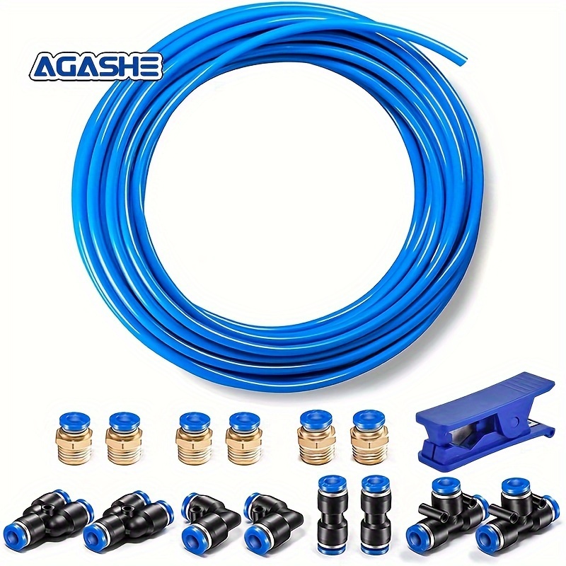Pneumatic Tubing Pipe 5/32" OD Blue PU Line Hose Fluid Transfer 10Meter 32.8ft