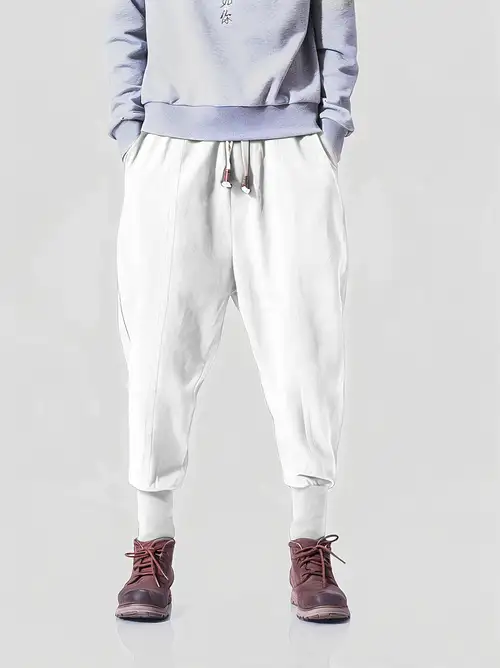 Pantalon Large Homme Streetwear Avec Boutonnière Latérale - Pantalon Hiver Chaud Ourlet Peau D'Agneau