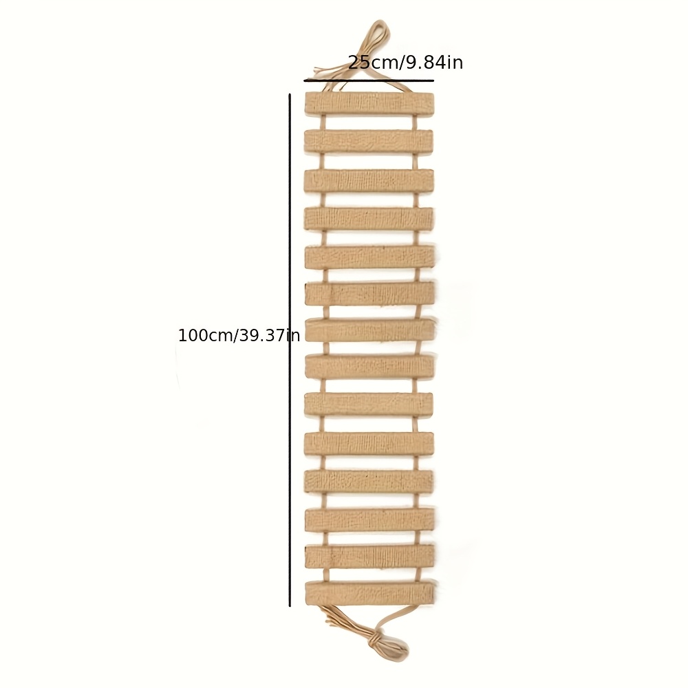TEMU Multi-level Cat Ladder Bridge With Sturdy Sisal Rope Scratching Posts & Soft Plush Steps - Space-saving Pet Furniture For Indoor Climbing, Play, Kittens & Cats