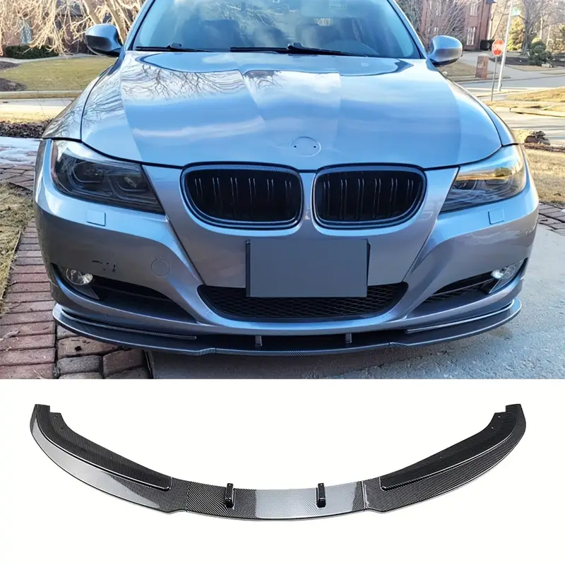 Glossy Black Front Bumper Lip Splitter Kit For 2009-2011 BMW 320i/330i E90 Sedan (Non-M Sport)