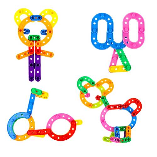 item picture childrens educational building block set random colors and random shapes interlocking construction block set creative block set straight and curved rods in shapes interlocking and assembling to create