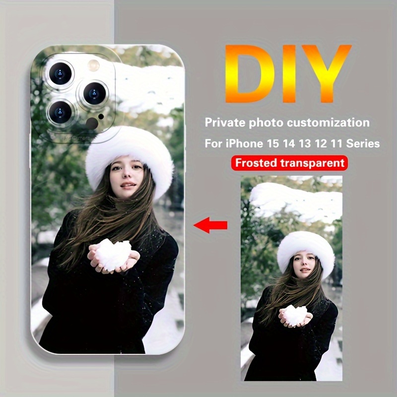 

Diy Customized For 15 14 11 Pro Xsmax Xr X 7/8 Plus Transparent Frosted Silicone Phone Case Personal Picture Customized High-end Anti-fall Protective Case