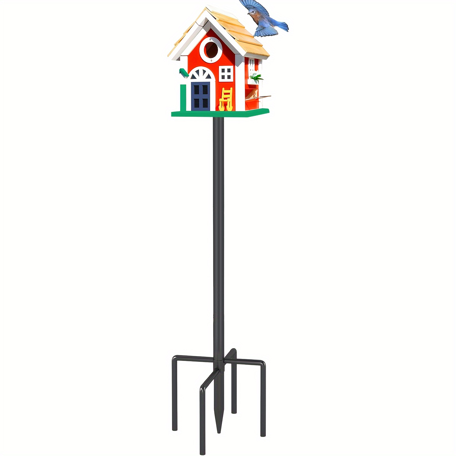 

Outdoor Birdhouse Pole, 108"/274cm Heavy Duty Bird Feeder Pole With 5-prong Base, Adjustable Birder Mounting Pole, Birdhouse Pole, Bird Feeder Stand For Watching Wild Birds (without Birdhouse)