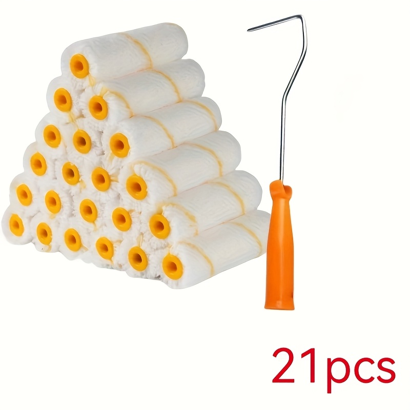 TEMU 21/41 Set Of Paint Roller Sets, Including 4-inch Ultra- Paint Rollers, High Absorbency, Mini Fabric Roller Set, Lightweight Metal Handle And