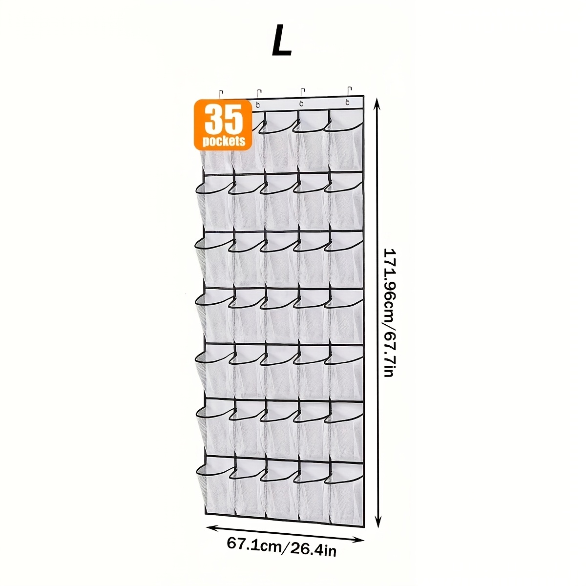 TEMU 1-pack Over-the-door Shoe Organizer With Clear Mesh Pockets, Sturdy Oxford Fabric Hanging Shoe Rack For Entryway, Bedroom, Bathroom, Or Pantry
