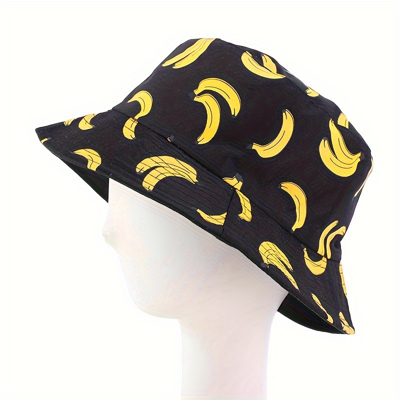 

Reversible Banana Hat - Stylish Polyester, Woven Summer Sun Cap For Casual Outdoor Wear, Sun Hat