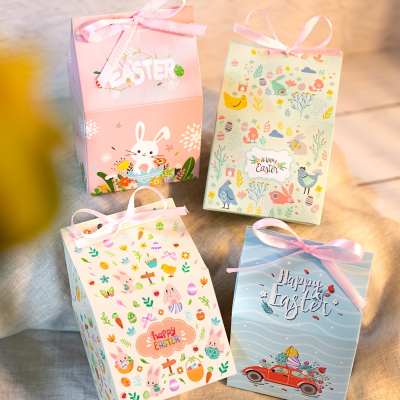 

12-Pack Boîtes-cadeaux de Pâques à motif de dessin avec - Boîtes de bonbons en pour de Pâques, les de fête et les fournitures d'emballage