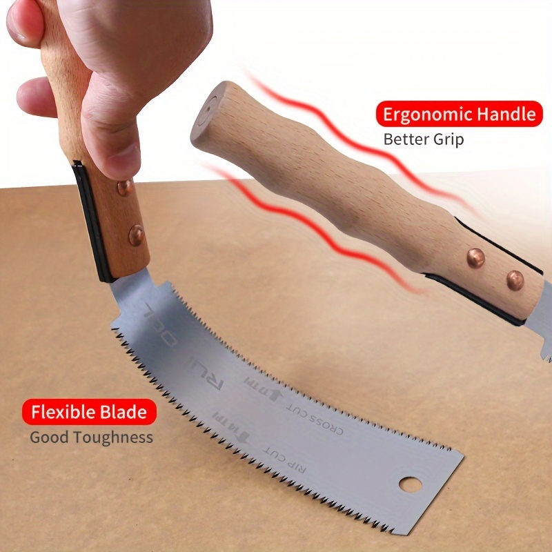 Set of 2 Japanese Pull Saws, 15.24 cm Each, Featuring Both Wide And Narrow Heads, Flexible Blades with 14 TPI And 17 TPI, Double-Sided Design, Comfortable Wooden Handles, Ideal for Flush Cuts in Woodworking And Precise Cutting, Without Battery