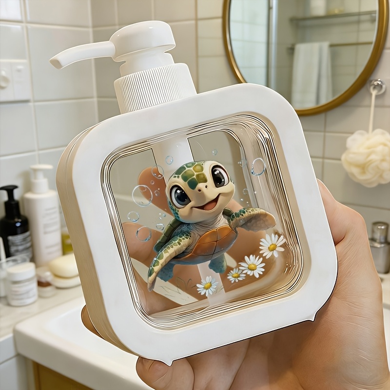 TEMU 1 pz Bottiglia con Pompa per Saponetta e Lozione con Design di Marina e Margherita | Plastica , Pompa Manuale, Ricaricabile, Riutilizzabile,