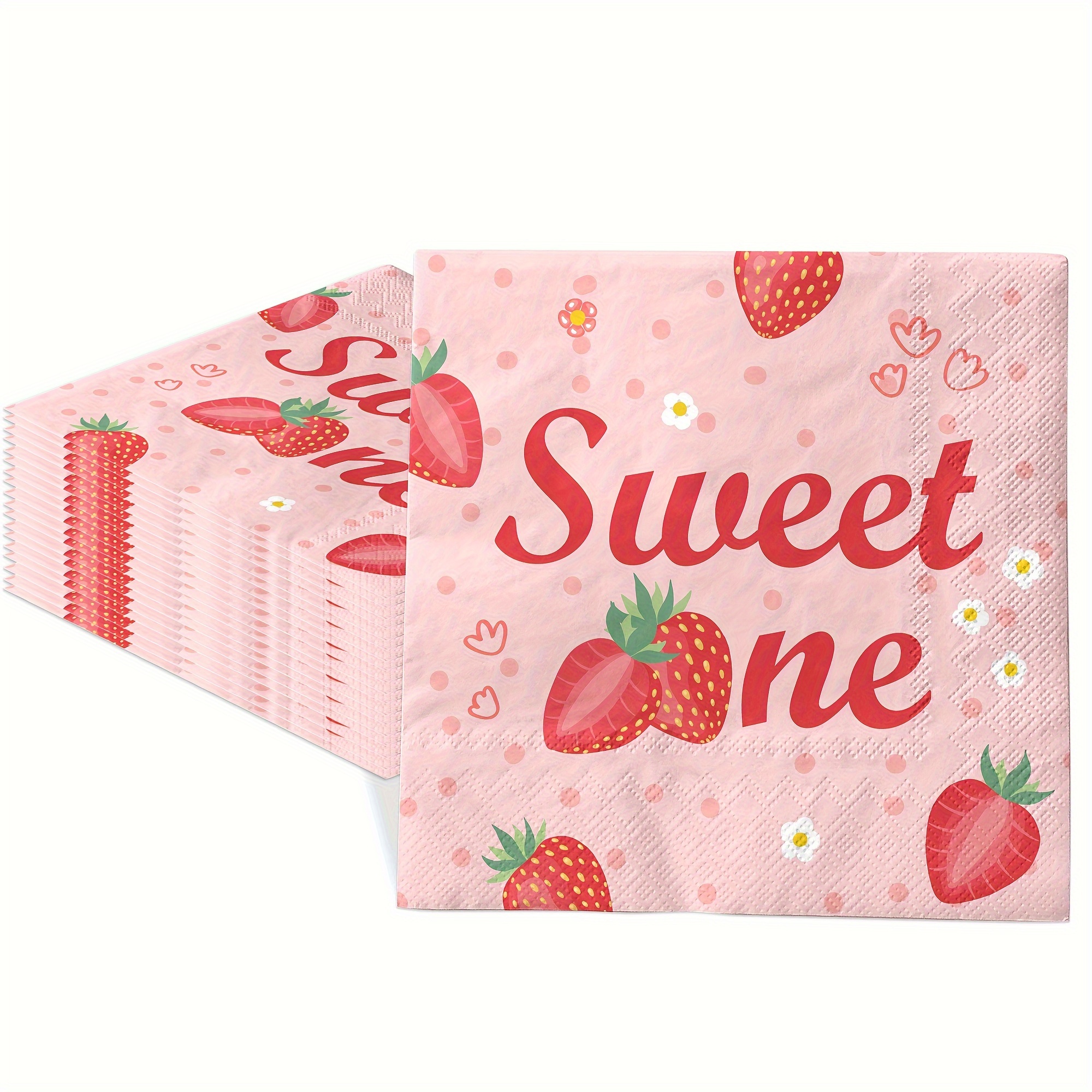 

20pcs, Fruit Strawberry Napkins, Suitable Facial Tissue Holiday Party Wedding Decorative Tissue Paper Baby Shower Birthday Party Supplies