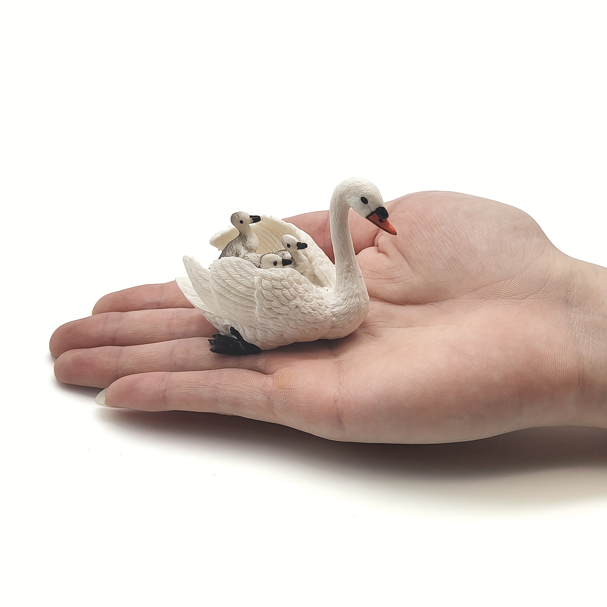 Image of Swan Model, Decorative Creative Pvc Animal Ornament, Small Animal Sculpture, For Home, Office, Exquisite Aesthetic Decor, Birthday Gift For , Collectible Miniature, No Electricity Required