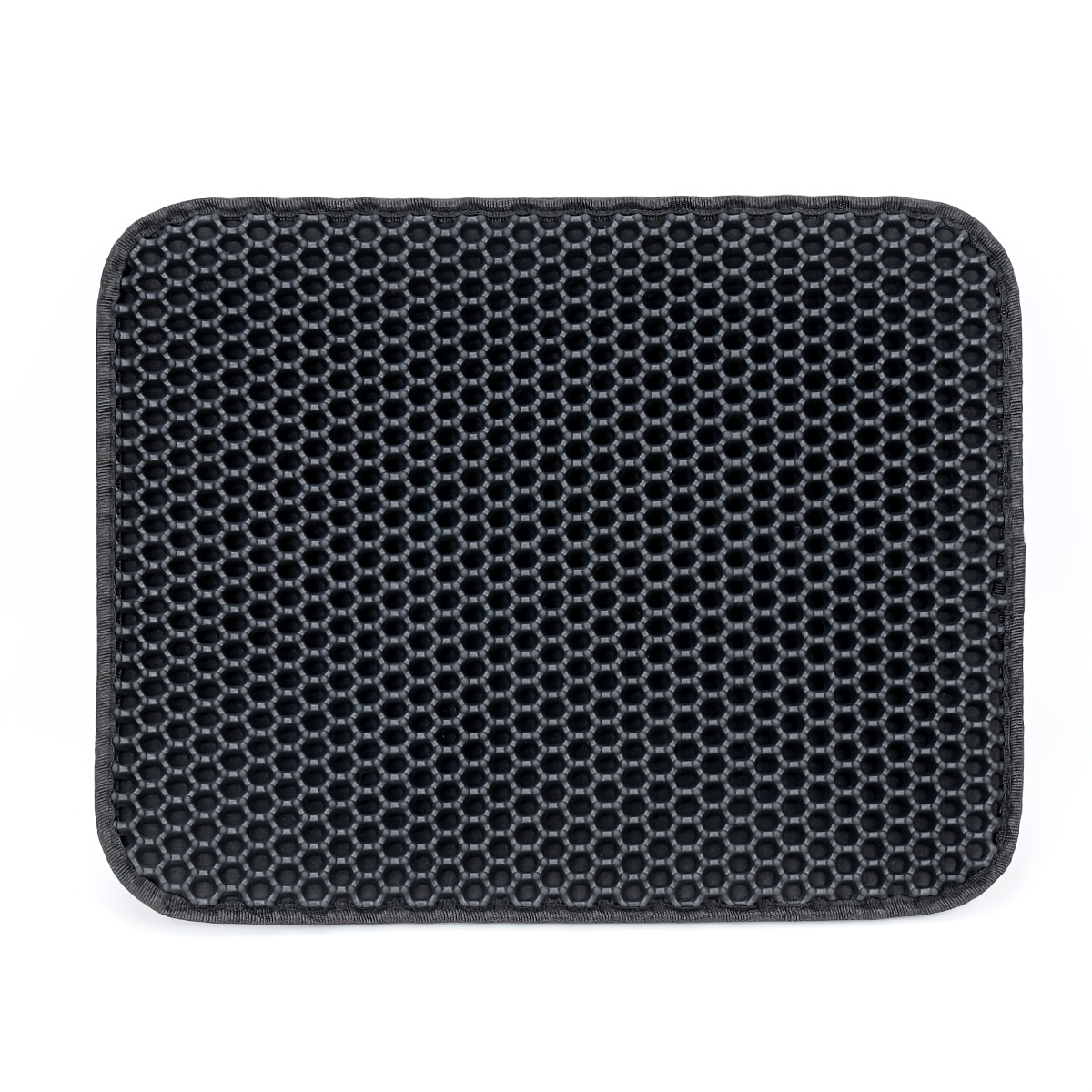 Image of 1pc Double Layer Black Litter Mat, Double Layer Filtration Anti-leak Cat Supplies