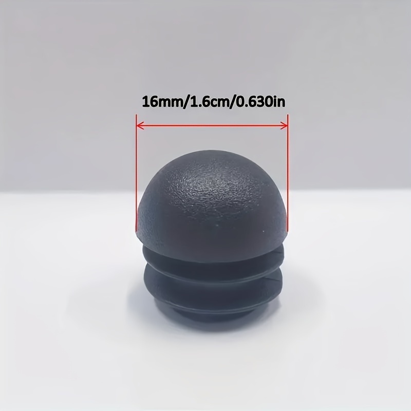 16pcs Round Black Plastic Tube End Caps, Chair Leg Insert Plugs, Durable Furniture Floor Protector Glides For Round Tubing, Ideal For Furniture Assembly And Floor Scratch Prevention