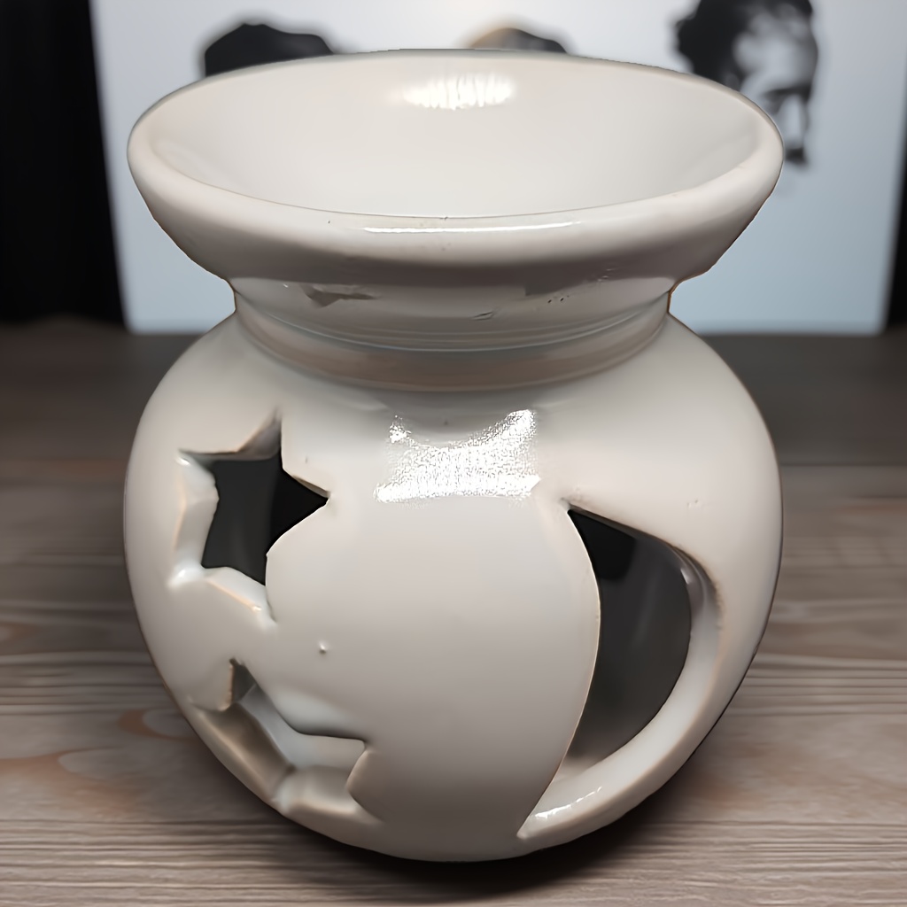TEMU Porta Incienso de Cerámica Artesanal , Juego de Dos Porta Velas Japonesas y Quemador de Aceites Esenciales, Adorno de