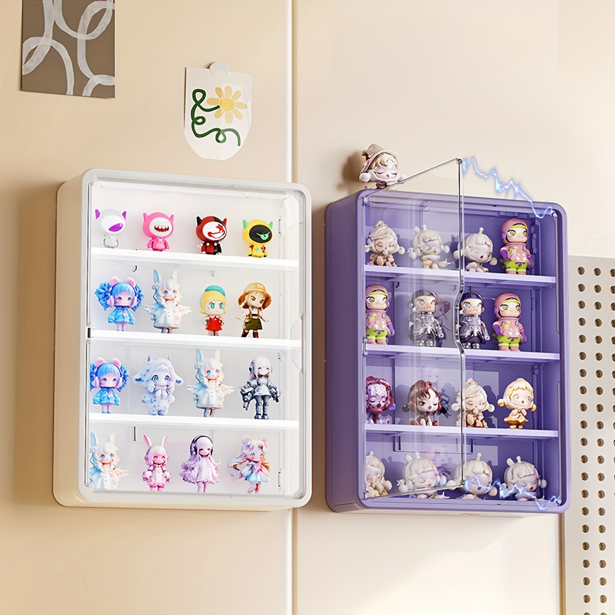 

1pc Wall-mounted Display Case, Dustproof Collectible Figurine Shelf For Anime And Collectors, Ideal For Halloween, Christmas, Valentine's Day Gift For Fans And Collectors