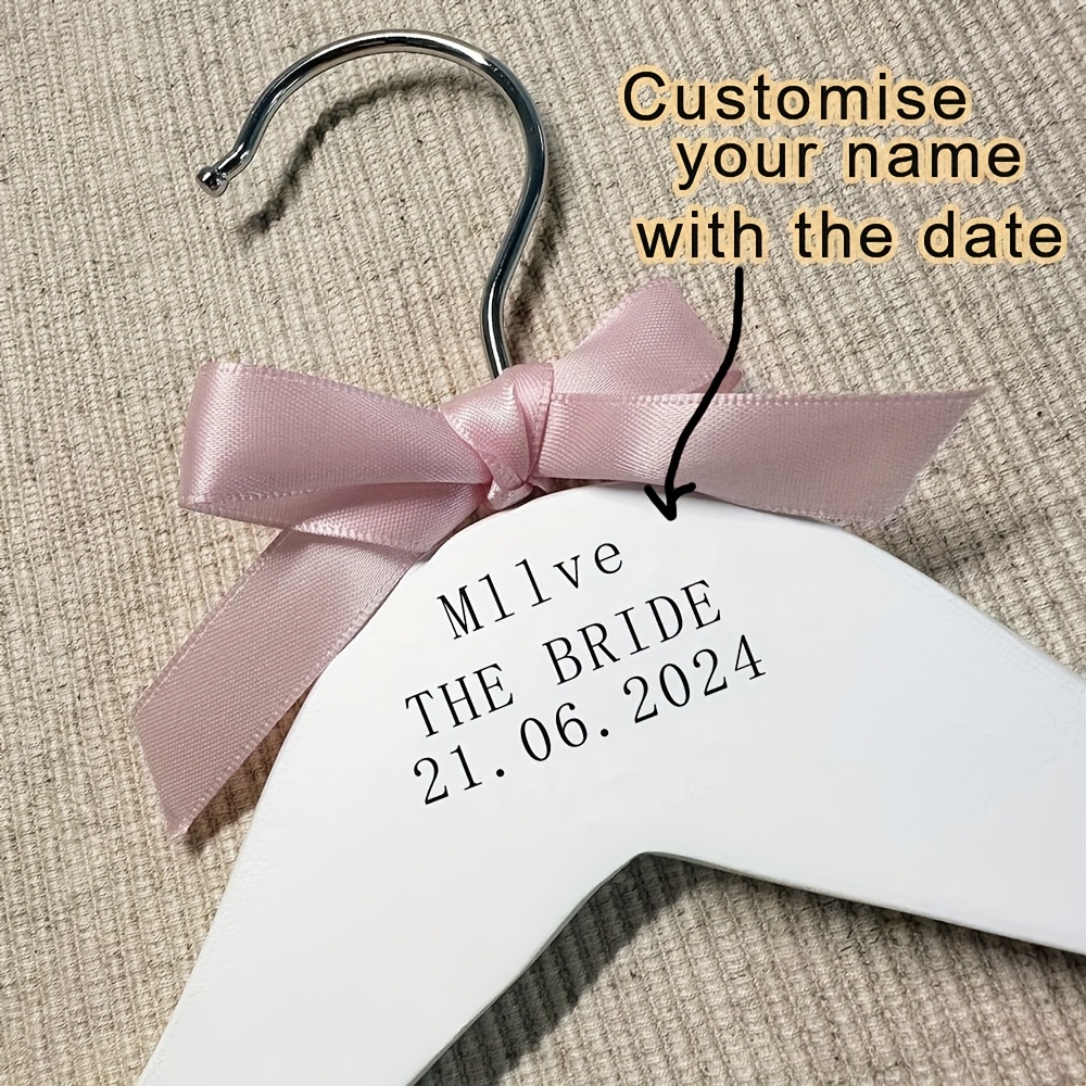 

Personalized Laser-engraved White - Custom Wedding Dress Hanger For , Bridesmaid & Groomsman Suit Holder, Elegant Polished , Keepsake Gift For Weddings, Wedding Decorations