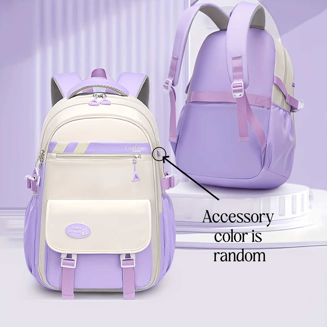 TEMU Custom-made Girls' Backpack, Fashionable Student Book Bag, 15.6-inch Laptop Backpack, Lightweight Backpack With Functional Pockets, Casual