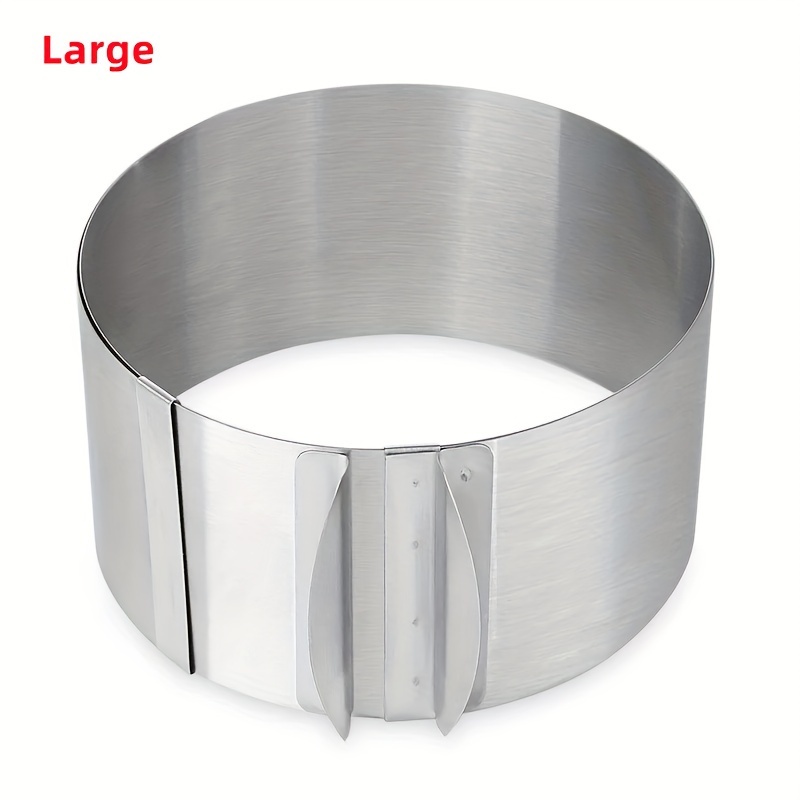 TEMU 1pc Adjustable Round Cake Ring Mold Retractable Mousse Cake Ring Stainless Steel Circle Baking Ring Cake Tools