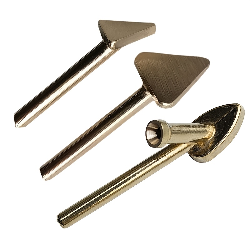Plastic Welder Triangle Smoothing Head Soldering Tip With Hole Plastic Welding Rod Heating Smoothing Repair Tool With 5.2mm Shaft Tip Hole Car Bumper Dashboard Kayak Rv Tank Hatch Repair
