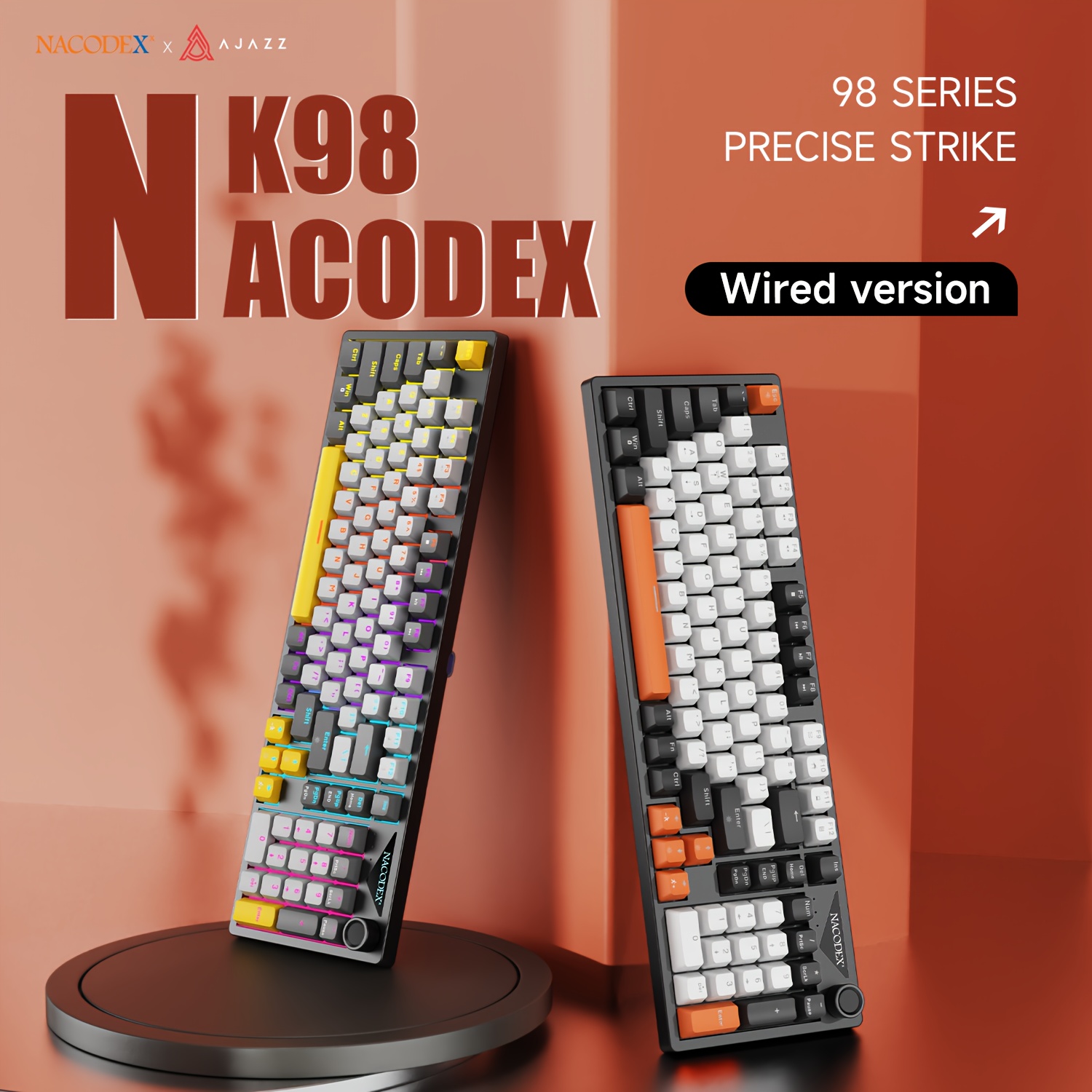 nk98 wired mechanical keyboard abs light - Temu Cyprus