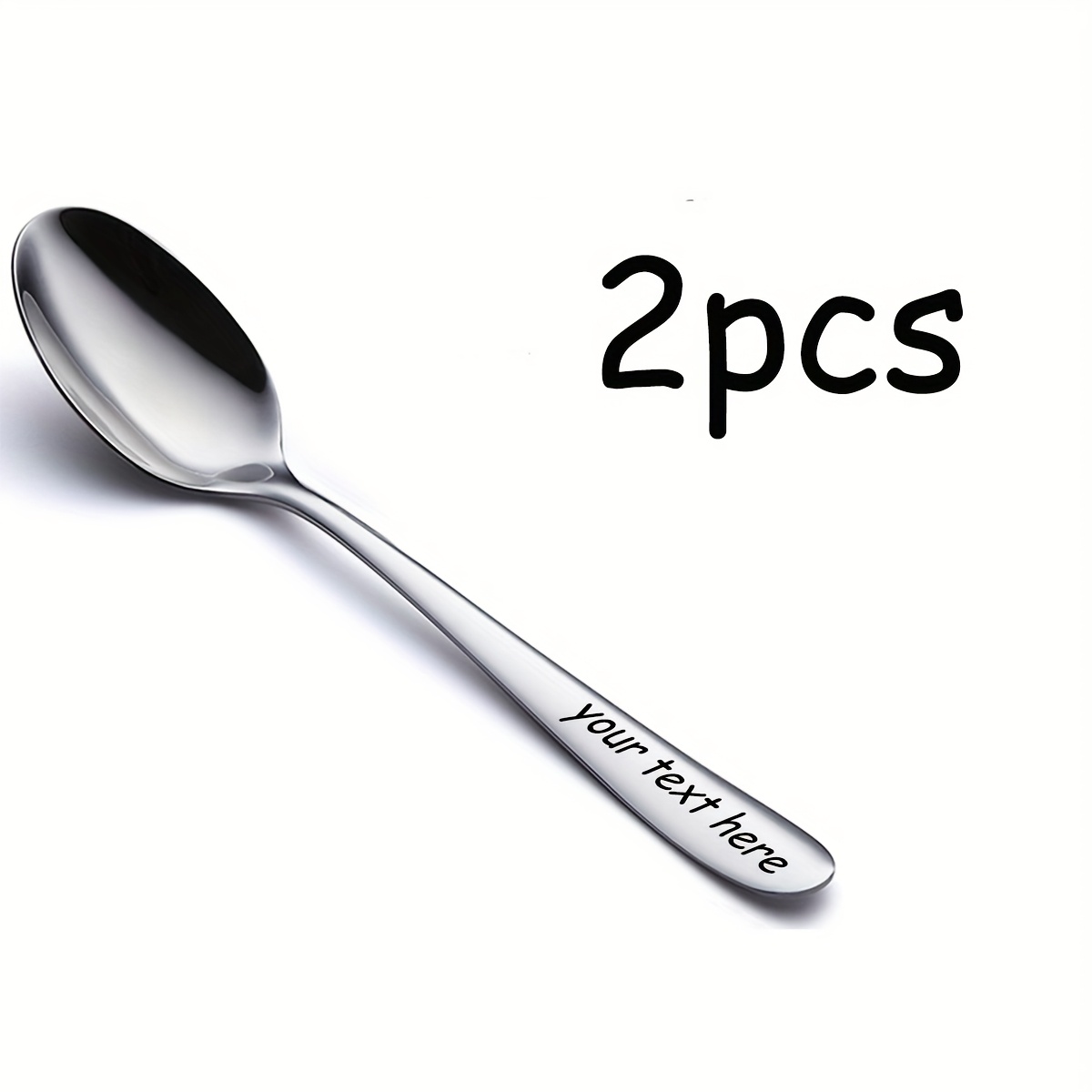 TEMU Customize Spoon, Stainless Steel Personalized Tea Spoon, Engraved Spoon, Custom Name Dessert Spoon For , Birthday Gifts, Party Supplies