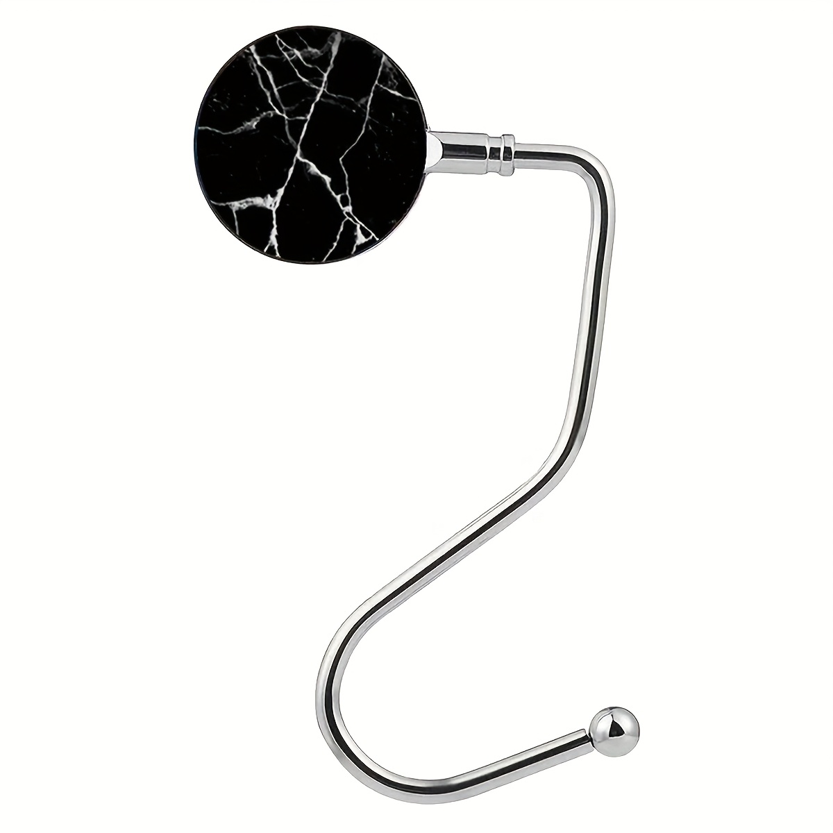 TEMU 1pc 2d Portable Table Hook, Without Drilling, Movable, Heavy-duty Load-bearing, Metal Wall Hook, Suitable For Backpacks, , Compact And Portable